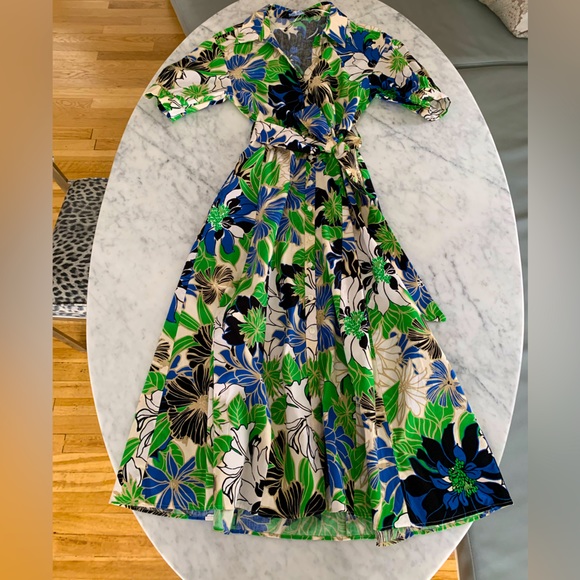 NWT Zara floral shirt dress with matching belt cotton size S - Picture 5 of 9